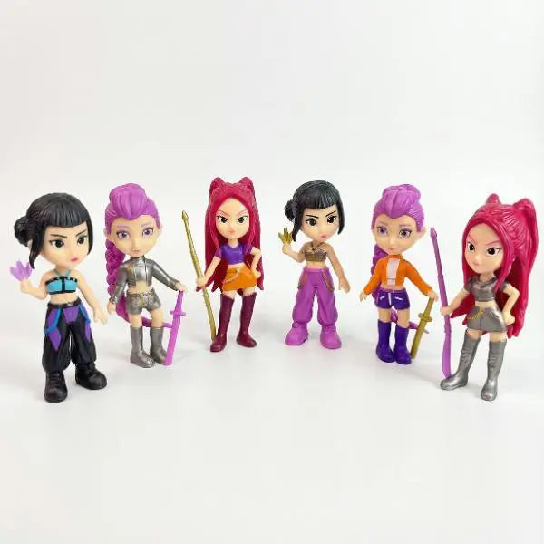 Set de 6 Figuras Kpop Huntrix Cazadores de Demonios - Miniaturas de Acción con Base para Exhibición, Calidad de Detalle Premium 2026 - Conecta Chava Shop