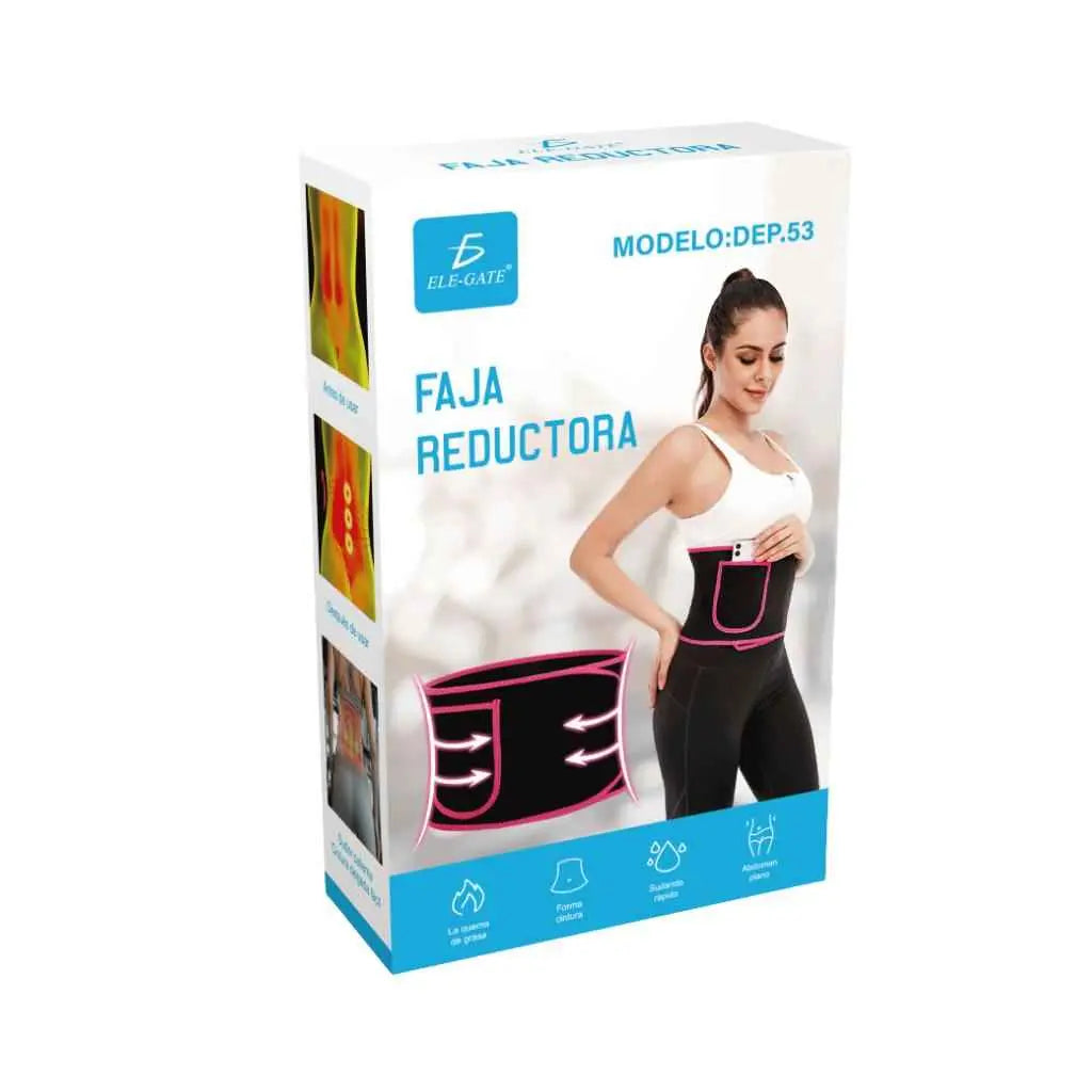 Faja Deportiva Neopreno Sauna con Velcro Ajustable – Cinturilla para Calor Localizado y Soporte Durante el Entrenamiento - Conecta Chava Shop