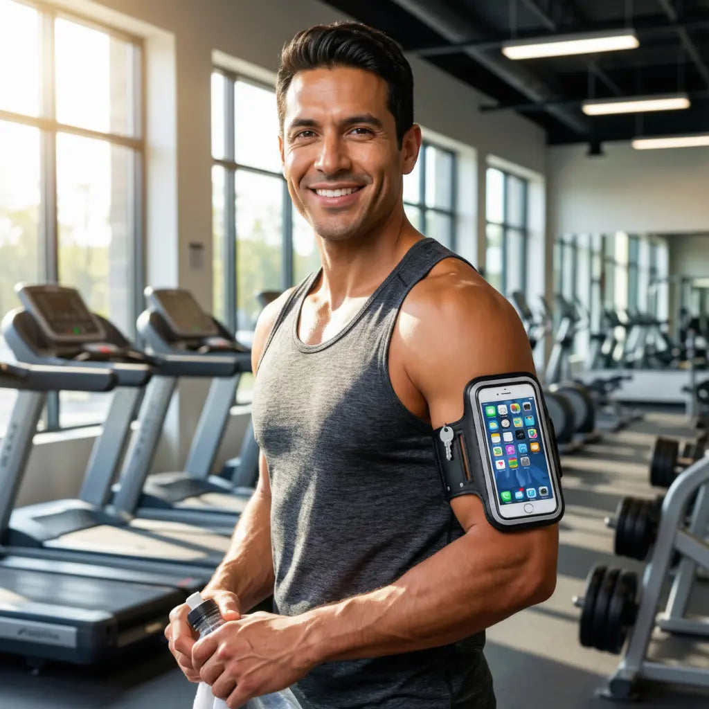 Funda Deportiva para Celular con Línea Reflectante - Brazalete Ajustable Impermeable para Correr y Gym Pro 2026 - Conecta Chava Shop