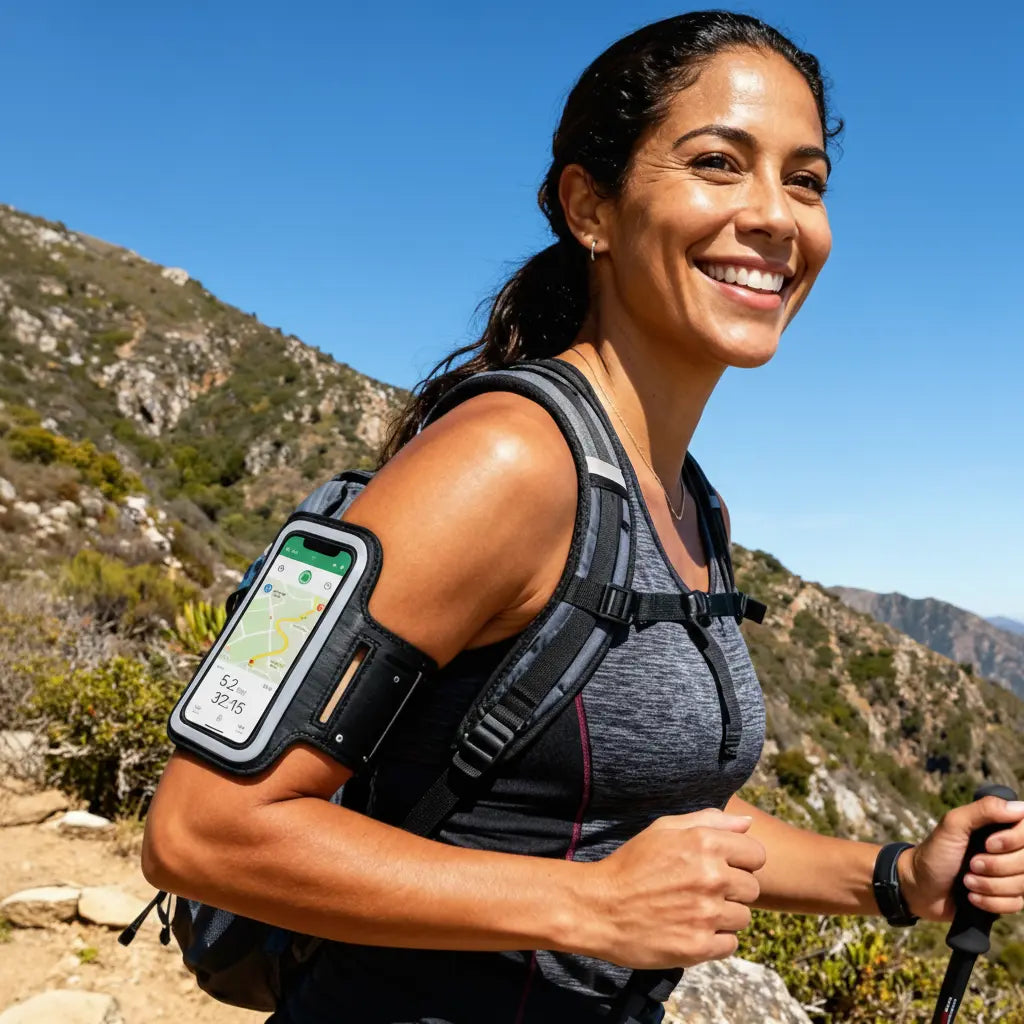 Funda Deportiva para Celular con Línea Reflectante - Brazalete Ajustable Impermeable para Correr y Gym Pro 2026 - Conecta Chava Shop