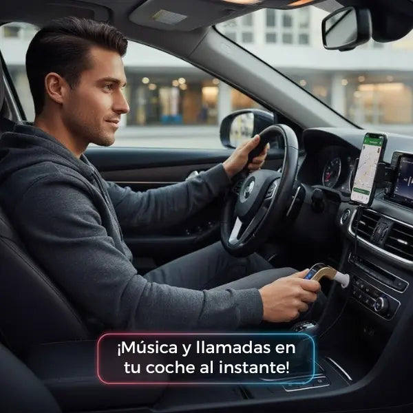 Transmisor Bluetooth para Auto con Respuesta 1 Clic - Manos Libres Inalámbrico, Reproductor MP3 USB y Micro SD, Conducción Segura Pro - Conecta Chava Shop
