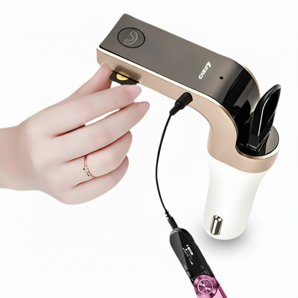 Transmisor Bluetooth para Auto con Respuesta 1 Clic - Manos Libres Inalámbrico, Reproductor MP3 USB y Micro SD, Conducción Segura Pro - Conecta Chava Shop