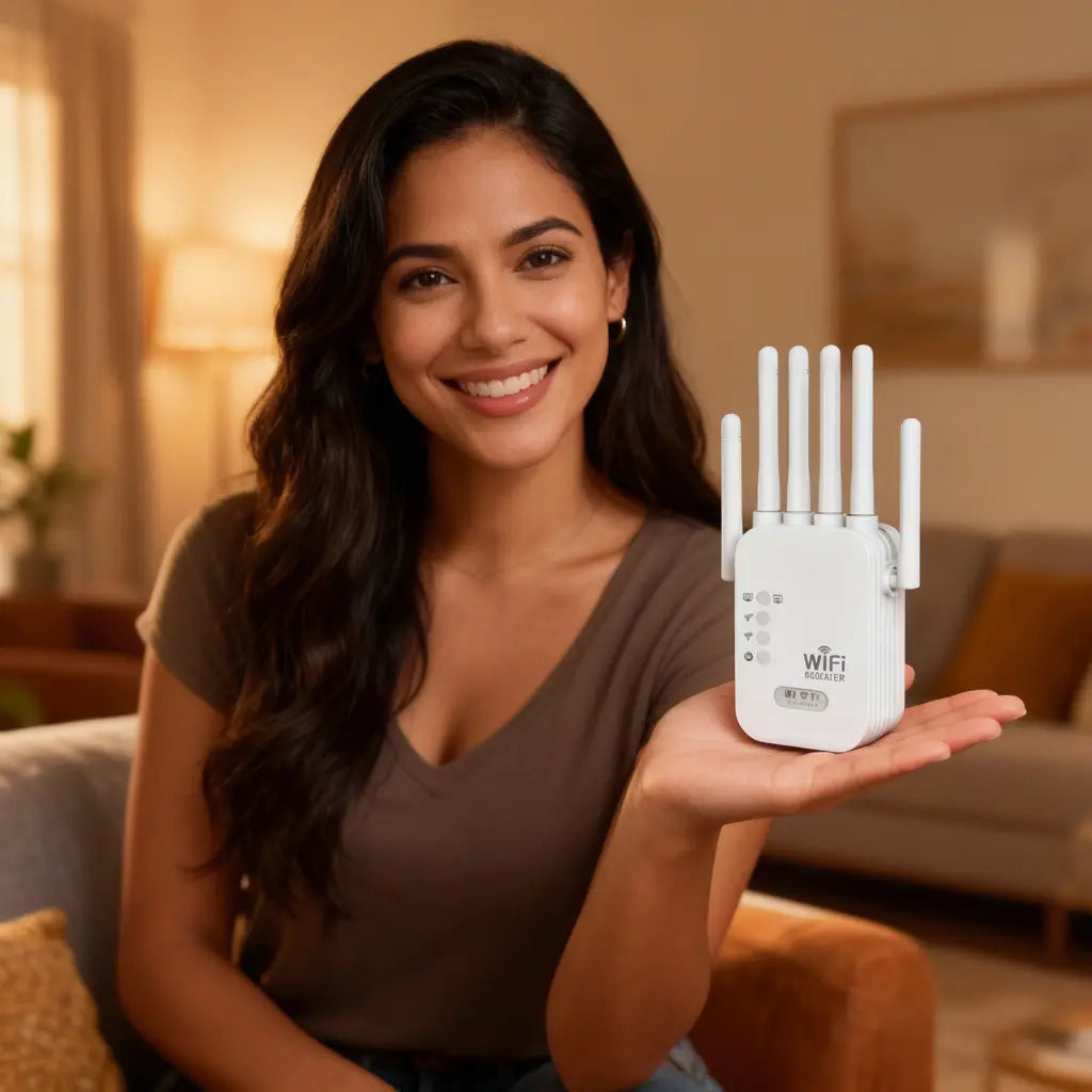 Repetidor WiFi Doble Banda 1200 Mbps de Largo Alcance - Amplificador de Señal 5G/2.4G para Casas Grandes Pro 2026 - Conecta Chava Shop
