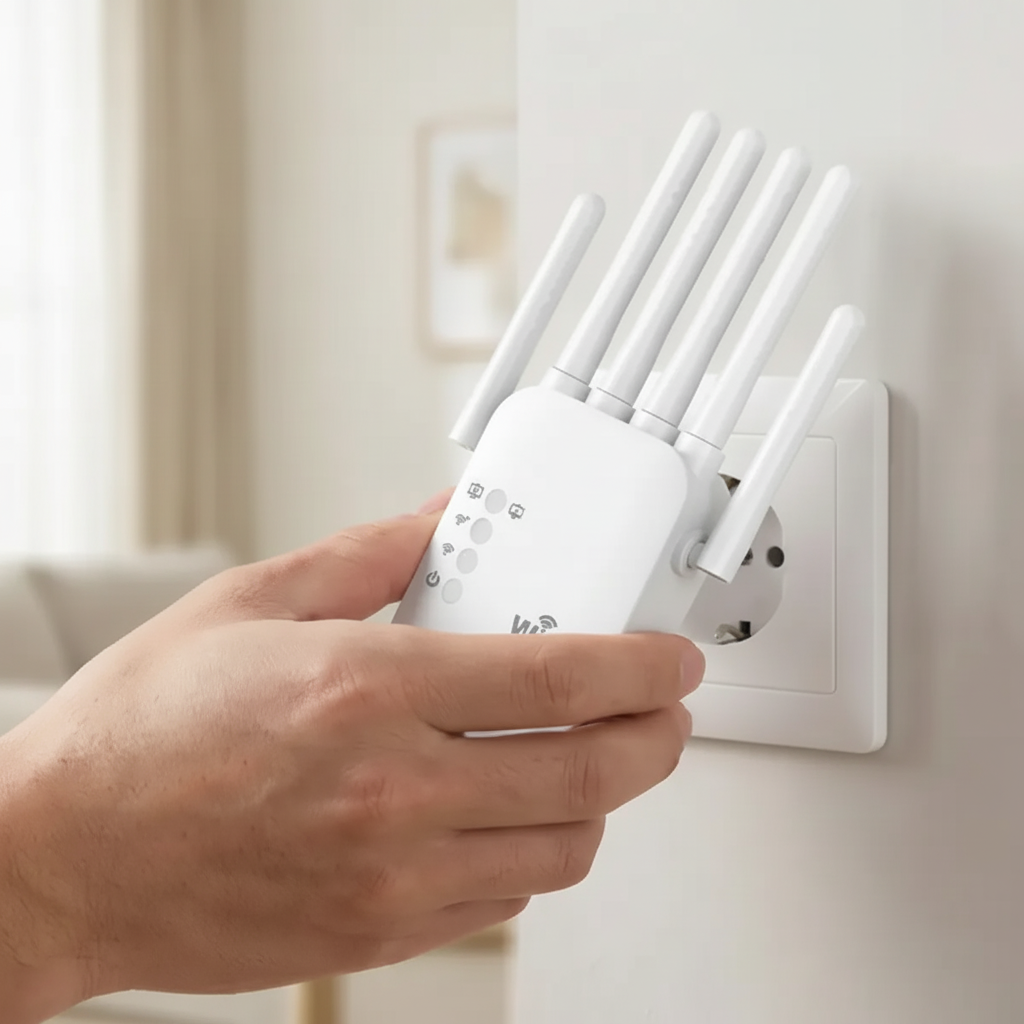 Repetidor WiFi Doble Banda 1200 Mbps de Largo Alcance - Amplificador de Señal 5G/2.4G para Casas Grandes Pro 2026 - Conecta Chava Shop