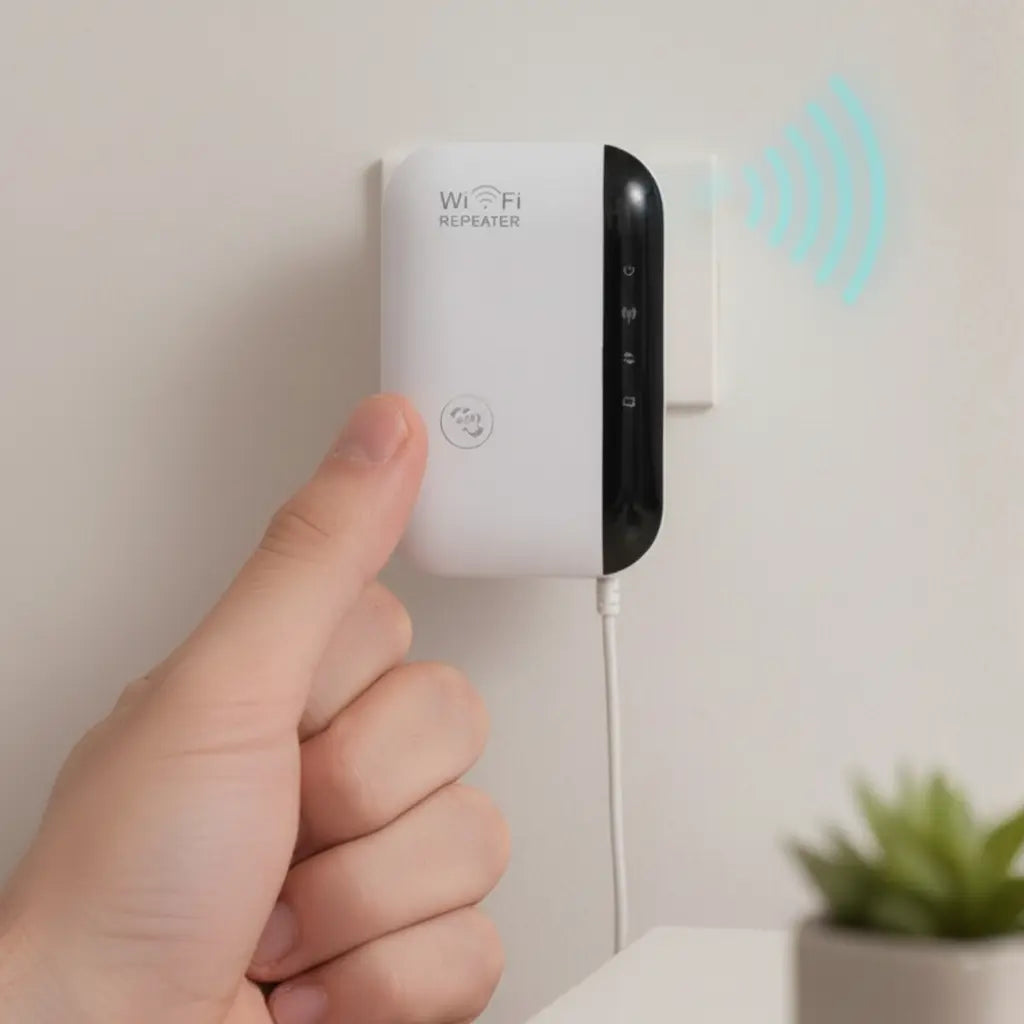 Repetidor WiFi de Largo Alcance 300Mbps - Amplificador de Señal con Puerto Ethernet y Extensor de Red Pro 2026 - Conecta Chava Shop