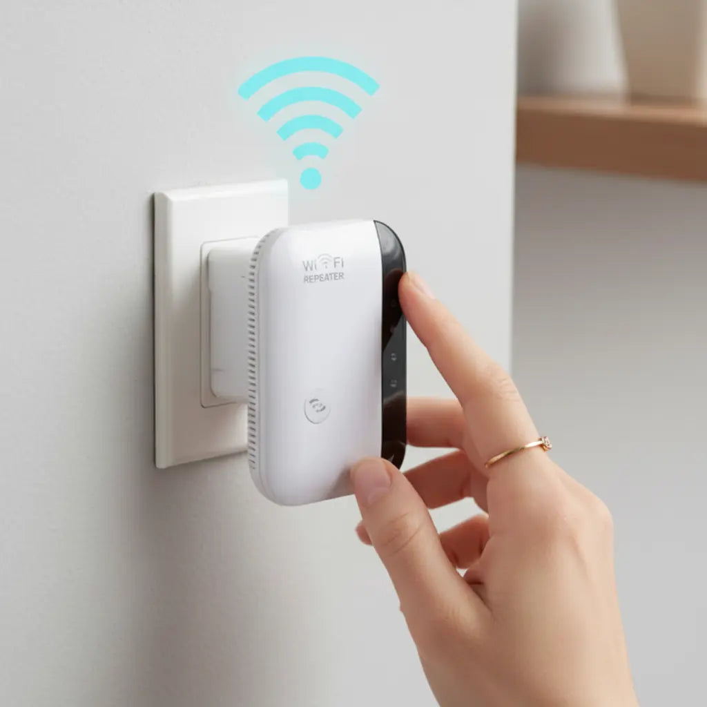 Repetidor WiFi de Largo Alcance 300Mbps - Amplificador de Señal con Puerto Ethernet y Extensor de Red Pro 2026 - Conecta Chava Shop