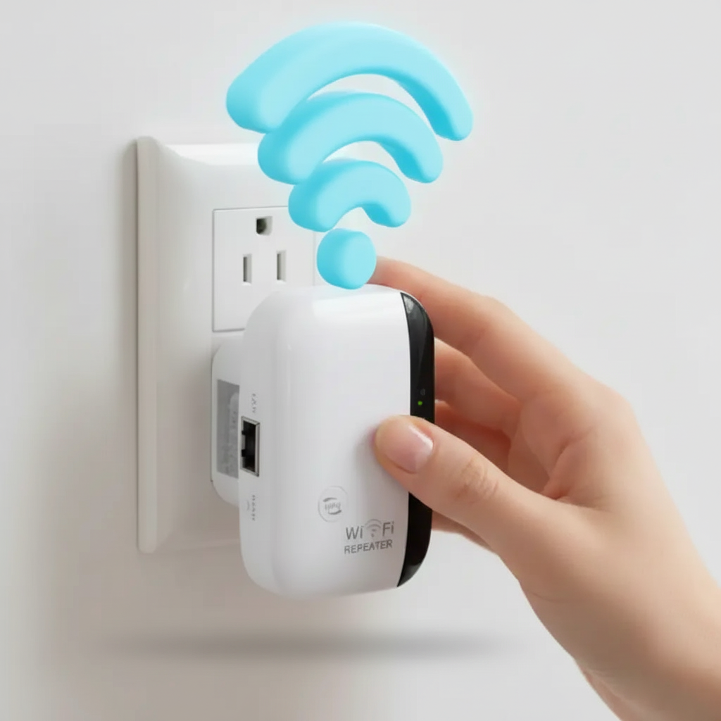 Repetidor WiFi de Largo Alcance 300Mbps - Amplificador de Señal con Puerto Ethernet y Extensor de Red Pro 2026 - Conecta Chava Shop