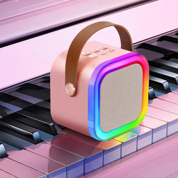 Mini Máquina de Karaoke Portátil con Micrófono Inalámbrico y Luces LED RGB - Altavoz Bluetooth con 4 Efectos de Voz Pro 2026 - Conecta Chava Shop