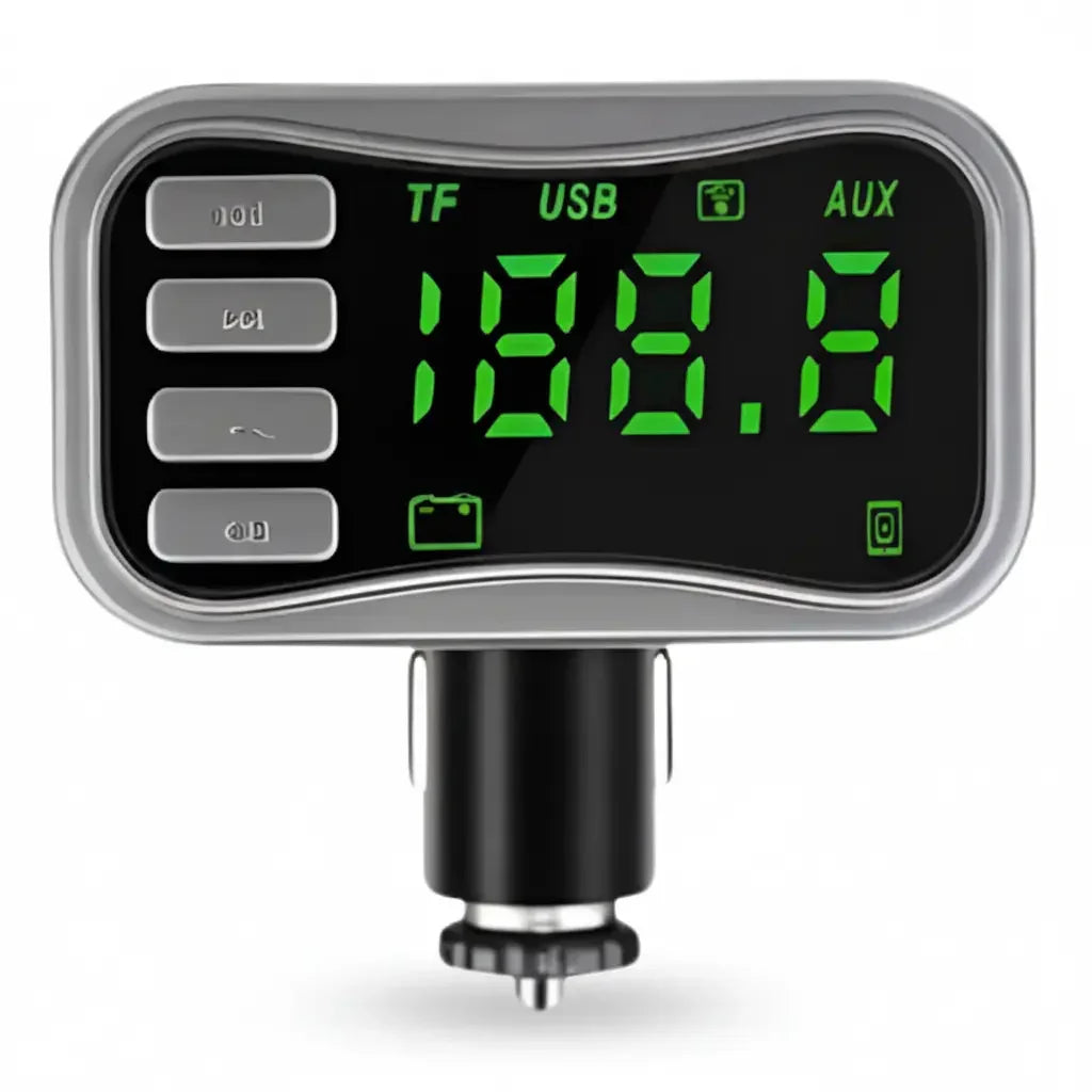 Transmisor Bluetooth FM con Pantalla Gigante Digital - Reproductor MP3 para Auto, Manos Libres y Doble Carga USB, Calidad Pro 2026 - Conecta Chava Shop