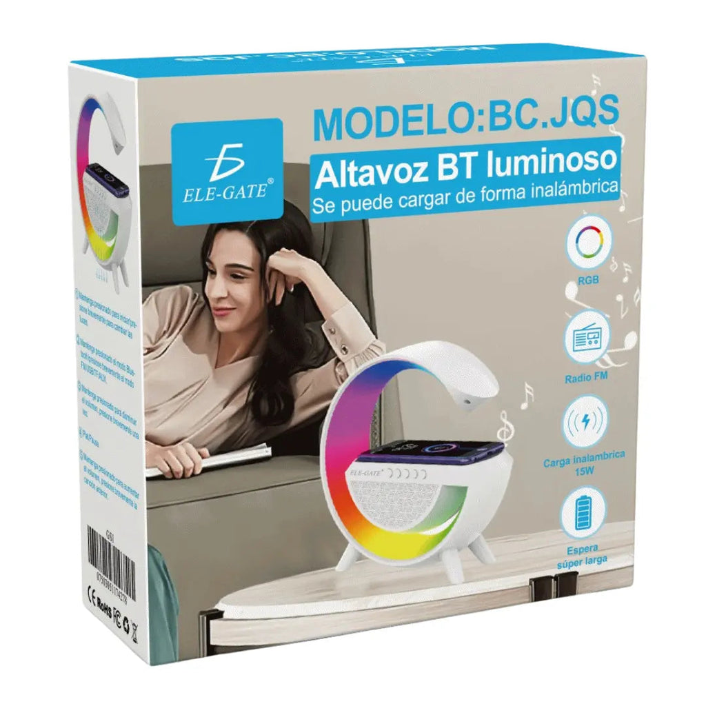 Bocina Lámpara RGB Bluetooth Inteligente con Cargador Inalámbrico 15W - Estación Inteligente Smart Home Pro 2026 - Conecta Chava Shop