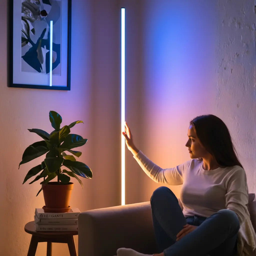 Lámpara de Esquina RGB Gamer de 156 cm - Iluminación Ambiental de Pared con Control de Brillo Pro 2026 - Conecta Chava Shop
