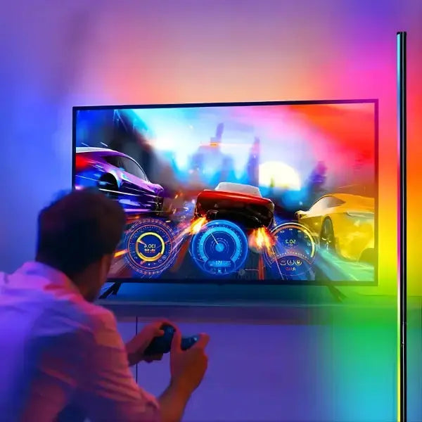 Lámpara de Esquina RGB Gamer de 156 cm - Iluminación Ambiental de Pared con Control de Brillo Pro 2026 - Conecta Chava Shop