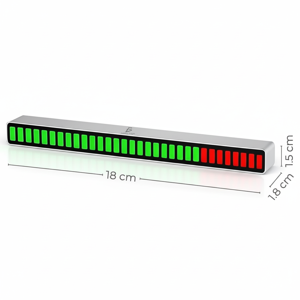 Barra de Luz LED RGB Reactiva al Sonido con 32 LEDs - Visualizador rítmico con Control por App y USB, Iluminación Gamer Pro 2026 - Conecta Chava Shop