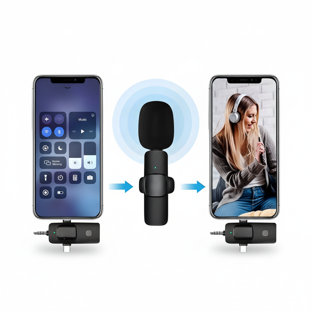 Micrófono Lavalier Inalámbrico 2.4G con Reducción de Ruido Activa - Sistema 3 en 1 para Celular y Cámara Pro 2026 - Conecta Chava Shop