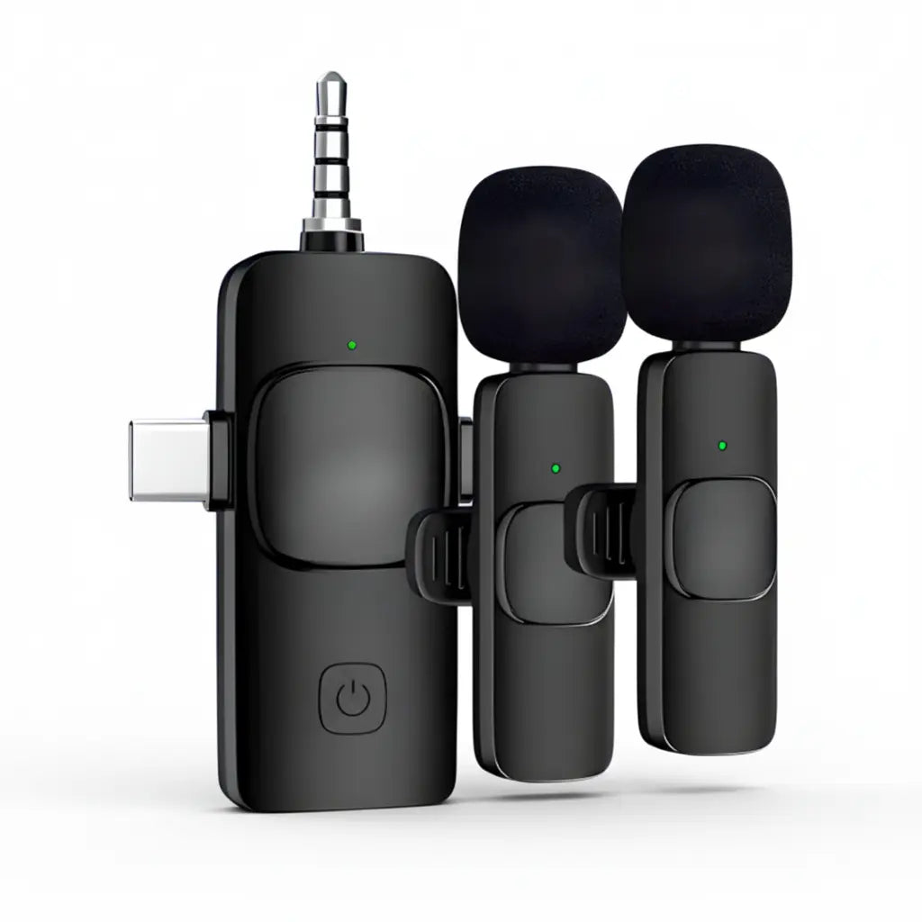 Micrófono Lavalier Inalámbrico 2.4G con Reducción de Ruido Activa - Sistema 3 en 1 para Celular y Cámara Pro 2026 - Conecta Chava Shop