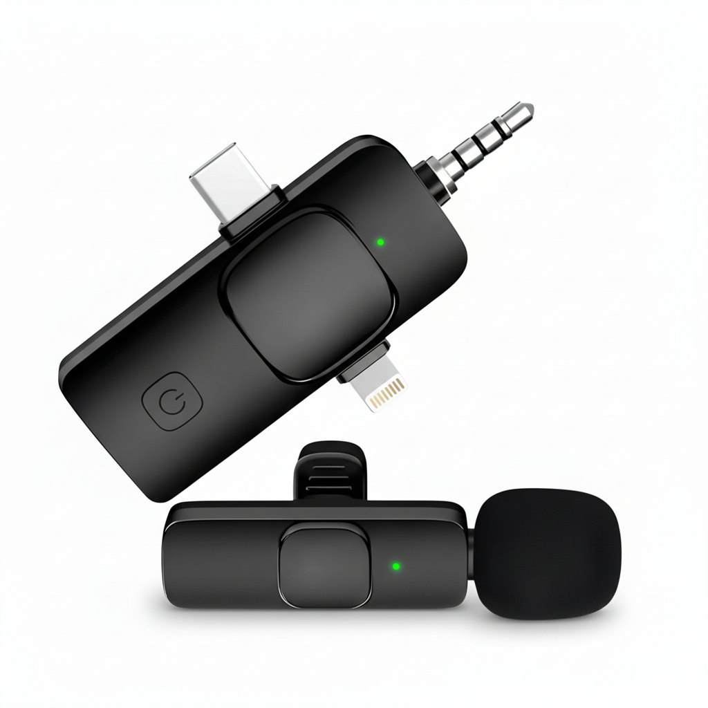 Micrófono Lavalier Inalámbrico 2.4G con Reducción de Ruido Activa - Sistema 3 en 1 para Celular y Cámara Pro 2026 - Conecta Chava Shop