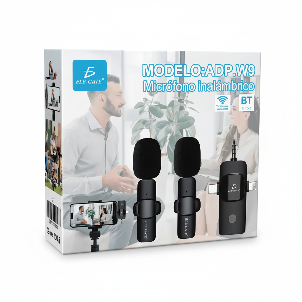 Micrófono Lavalier Inalámbrico 2.4G con Reducción de Ruido Activa - Sistema 3 en 1 para Celular y Cámara Pro 2026 - Conecta Chava Shop