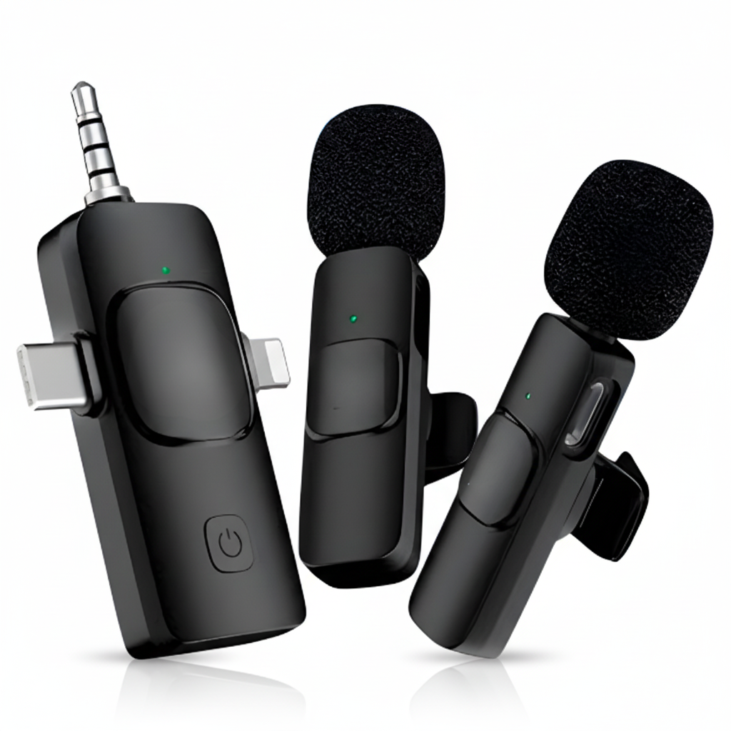 Micrófono Lavalier Inalámbrico 2.4G con Reducción de Ruido Activa - Sistema 3 en 1 para Celular y Cámara Pro 2026 - Conecta Chava Shop