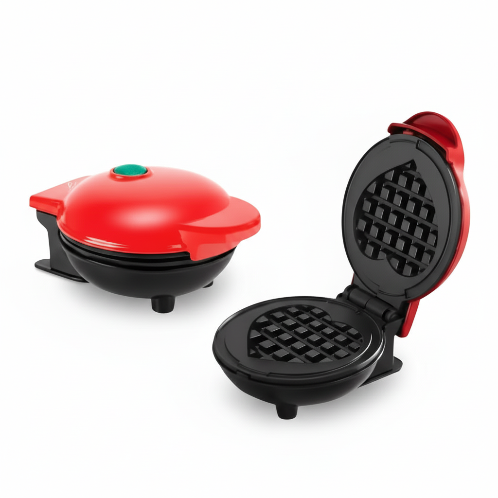 Waflera Eléctrica en forma de Corazón - Máquina de Waffles Antiadherente para Desayunos Románticos y Diseño Compacto Pro 2026 - Conecta Chava Shop