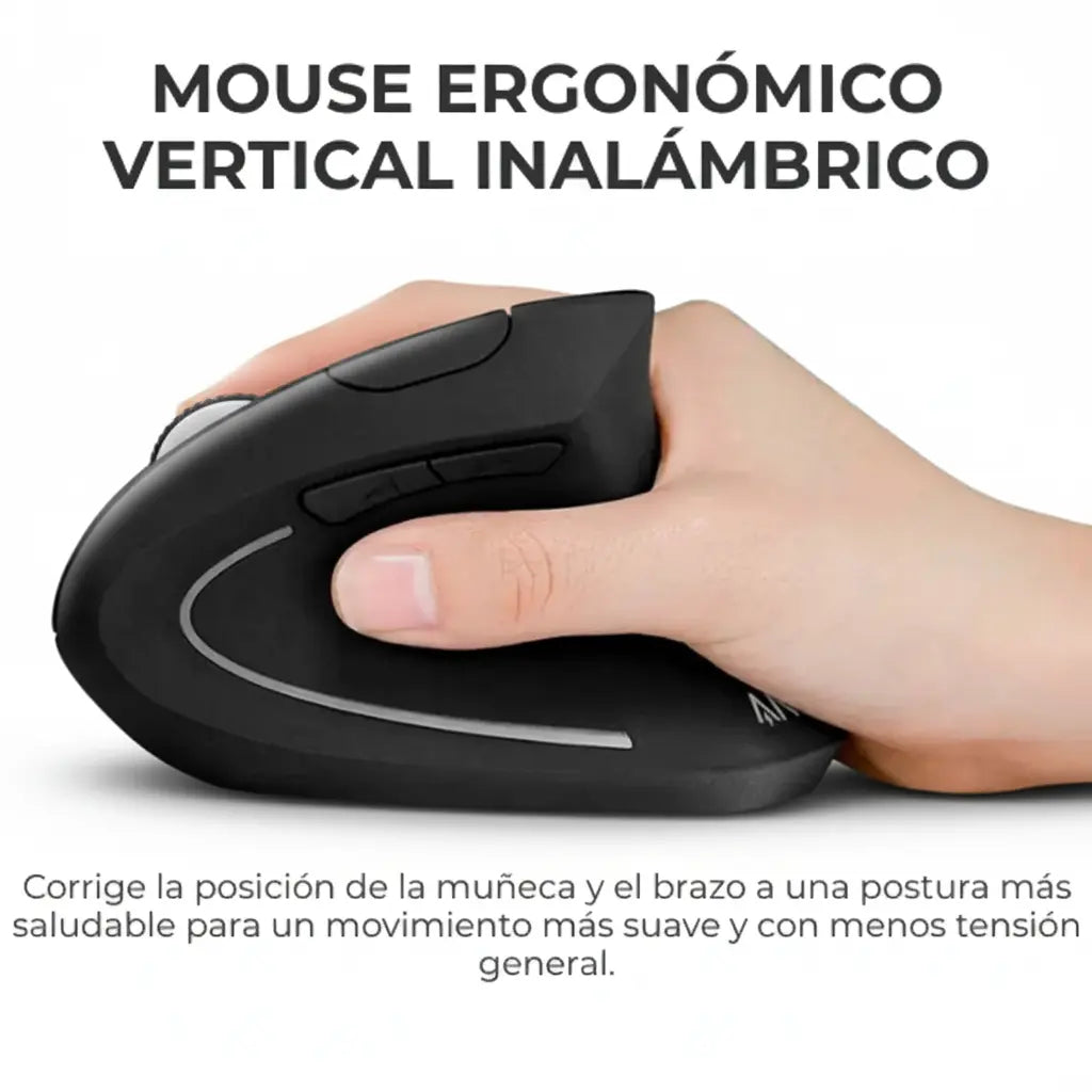 Mouse Ergonómico Inalámbrico de Alta Precisión - Diseño Vertical para Aliviar Tensión Pro 2026 - Conecta Chava Shop