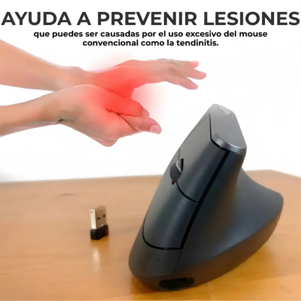 Mouse Ergonómico Inalámbrico de Alta Precisión - Diseño Vertical para Aliviar Tensión Pro 2026 - Conecta Chava Shop