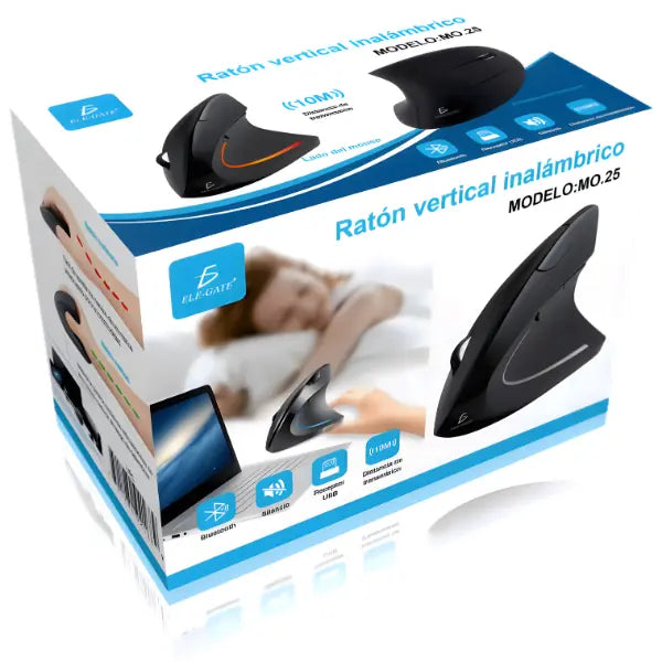 Mouse Ergonómico Inalámbrico de Alta Precisión - Diseño Vertical para Aliviar Tensión Pro 2026 - Conecta Chava Shop