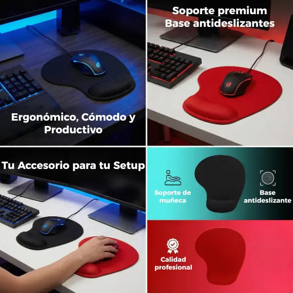 Mousepad Ergonómico con Soporte de Gel para Muñeca - Alfombrilla Antideslizante para Aliviar Tensión Pro 2026 - Conecta Chava Shop