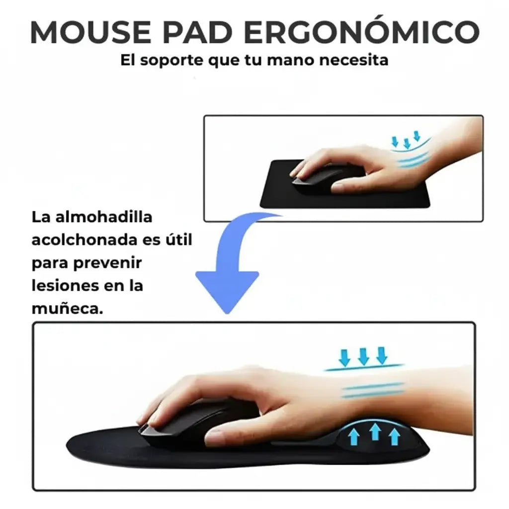 Mousepad Ergonómico con Soporte de Gel para Muñeca - Alfombrilla Antideslizante para Aliviar Tensión Pro 2026 - Conecta Chava Shop