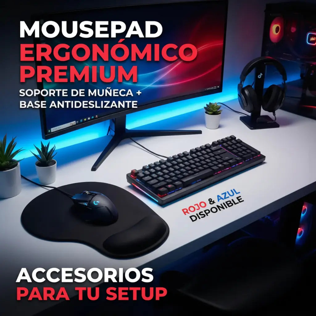 Mousepad Ergonómico con Soporte de Gel para Muñeca - Alfombrilla Antideslizante para Aliviar Tensión Pro 2026 - Conecta Chava Shop