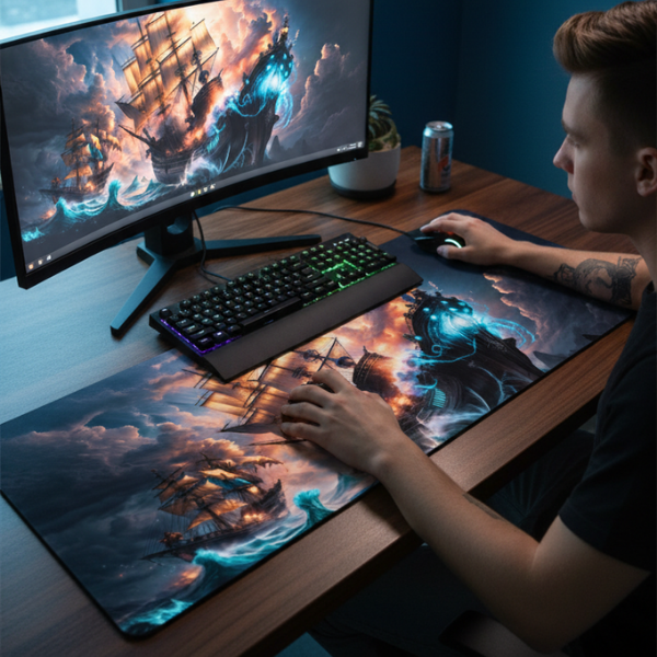 Mousepad Gamer XL Antideslizante 80x30 cm - Tapete Extendido para Mouse y Teclado Pro 2026 - Conecta Chava Shop
