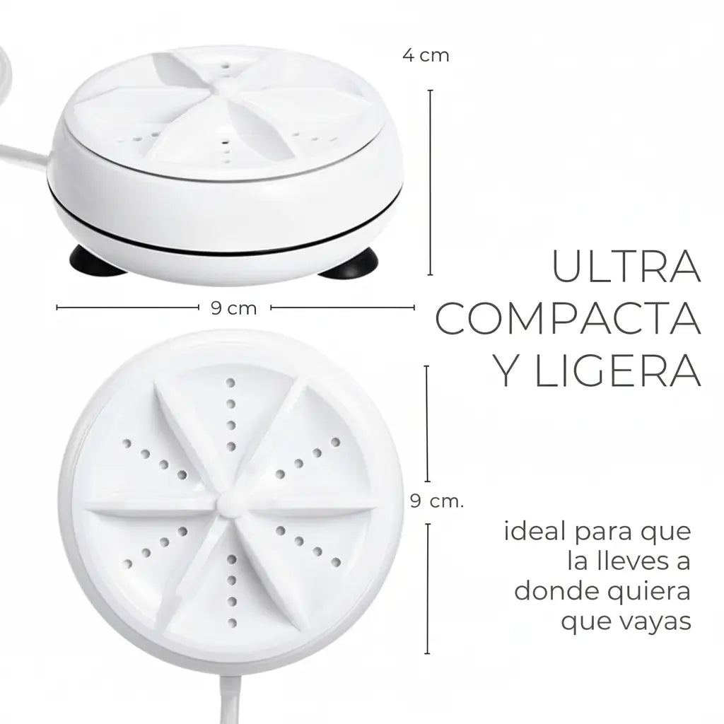 Mini Lavadora Portátil Ultrasónica con USB - Lavadora Compacta para Ropa Interior y Prendas Delicadas Pro 2026 - Conecta Chava Shop