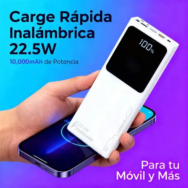 Power Bank 10000mAh con Carga Inalámbrica de Alta Velocidad - Batería Portátil Compacta para Smartphone, Tecnología de Carga Pro 2026 - Conecta Chava Shop