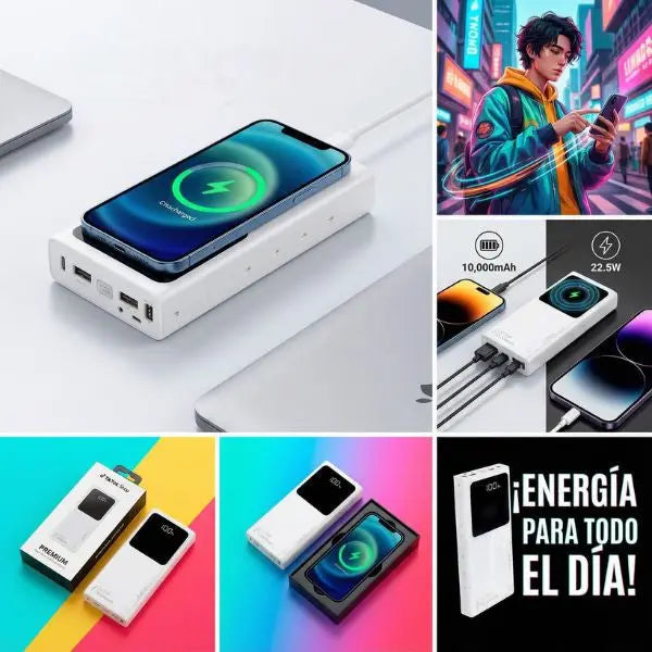 Power Bank 10000mAh con Carga Inalámbrica de Alta Velocidad - Batería Portátil Compacta para Smartphone, Tecnología de Carga Pro 2026 - Conecta Chava Shop