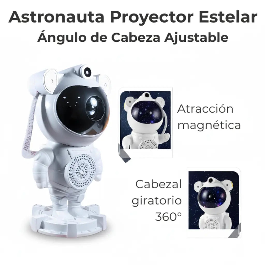 Proyector Estelar Galaxia Astronauta con Parlante Bluetooth - Luces Multicolor y Proyección 360°, Sonido Inmersivo para Recámara Pro 2026 - Conecta Chava Shop