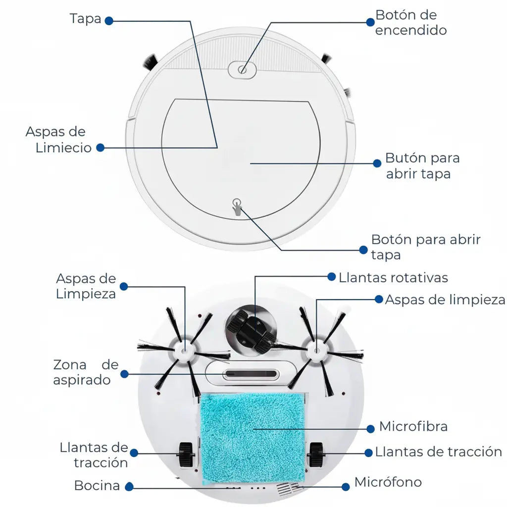 Robot Aspiradora Automática con Navegación Inteligente - Limpiador Robótico Recargable para Todo Tipo de Pisos Pro 2026 - Conecta Chava Shop