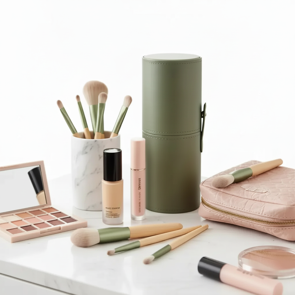 Set de 10 Brochas de Maquillaje Profesional de Cerdas Suaves - Kit Completo de Pinceles para Rostro y Ojos Pro 2026 - Conecta Chava Shop