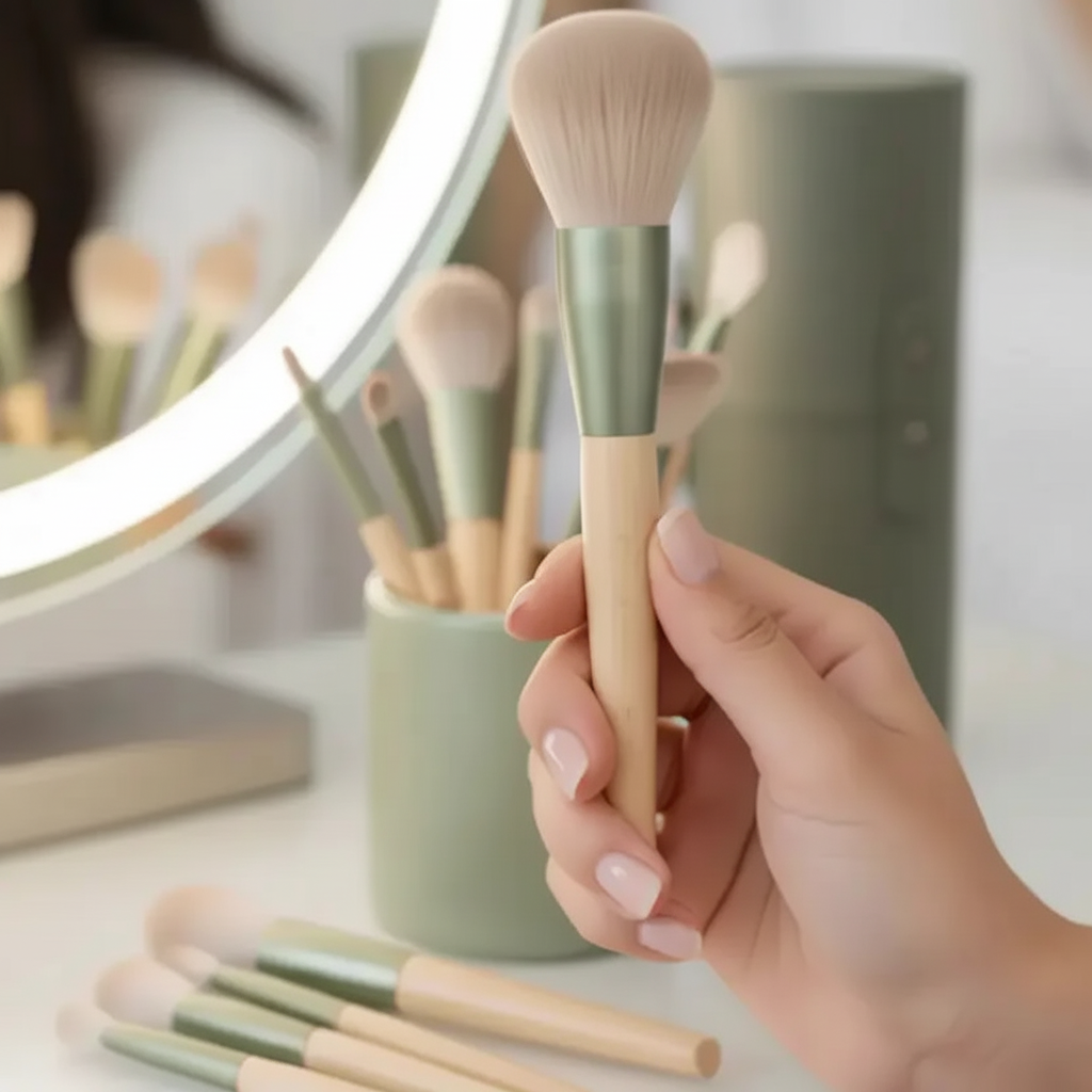 Set de 10 Brochas de Maquillaje Profesional de Cerdas Suaves - Kit Completo de Pinceles para Rostro y Ojos Pro 2026 - Conecta Chava Shop
