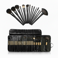 Set de 24 brochas de maquillaje profesionales con estuche negro para viaje