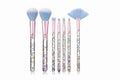 Set de 7 Brochas de Maquillaje Kawaii con Glitter - Kit de Pinceles Profesionales Ultra Suaves para Rostro y Ojos Pro 2026 - Conecta Chava Shop