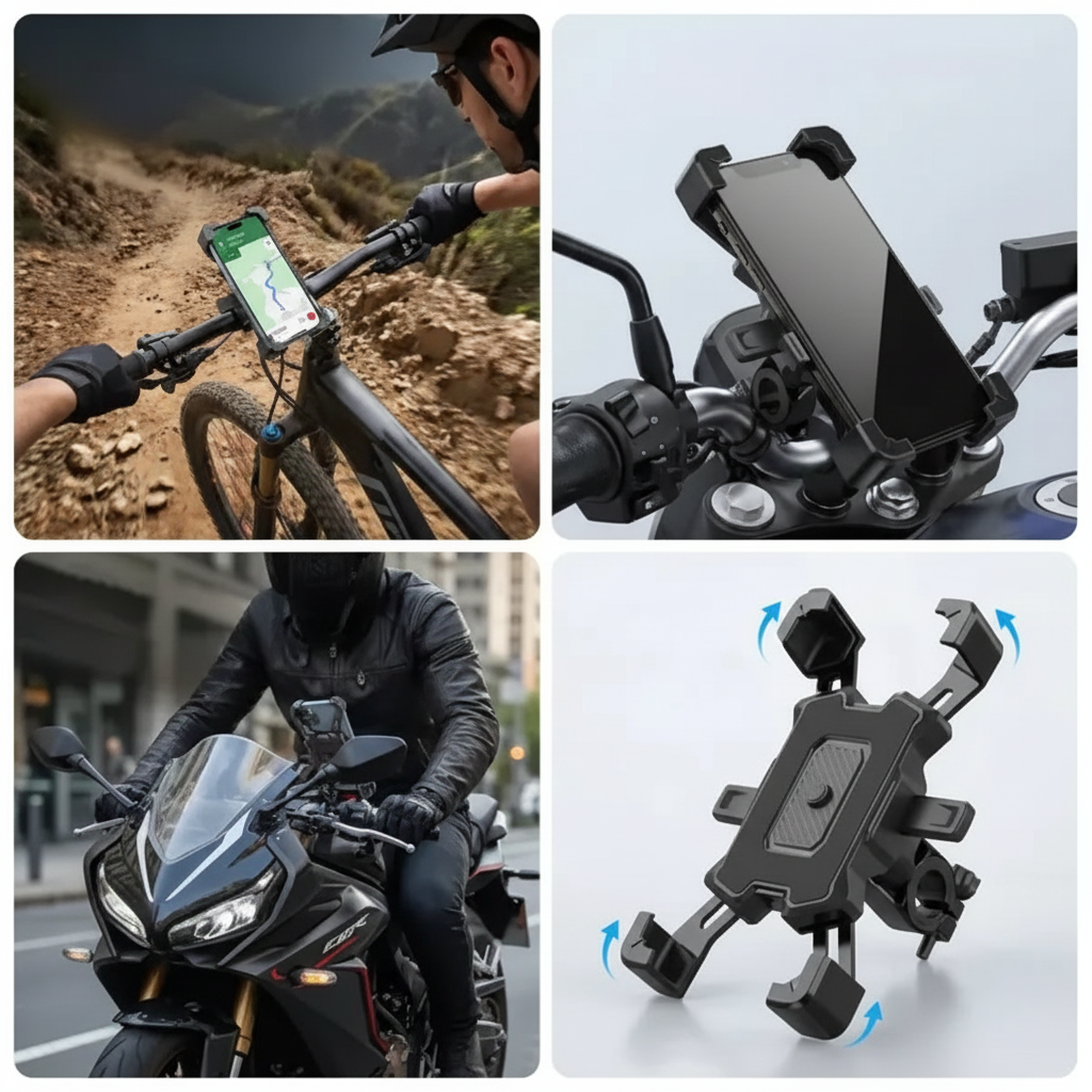 Soporte para Teléfono Bici y Moto Antideslizante - Sujeción de Alta Seguridad con Rotación 360° Pro 2026 - Conecta Chava Shop