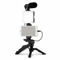 Kit de Vlog Pro 4 en 1 para Smartphone - Luz LED de Relleno, Micrófono de Alta Fidelidad y Trípode Ajustable, Todo en Uno para TikTok - Conecta Chava Shop