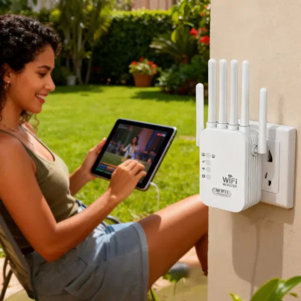 Repetidor WiFi Doble Banda 1200 Mbps de Largo Alcance - Amplificador de Señal 5G/2.4G para Casas Grandes Pro 2026 - Conecta Chava Shop