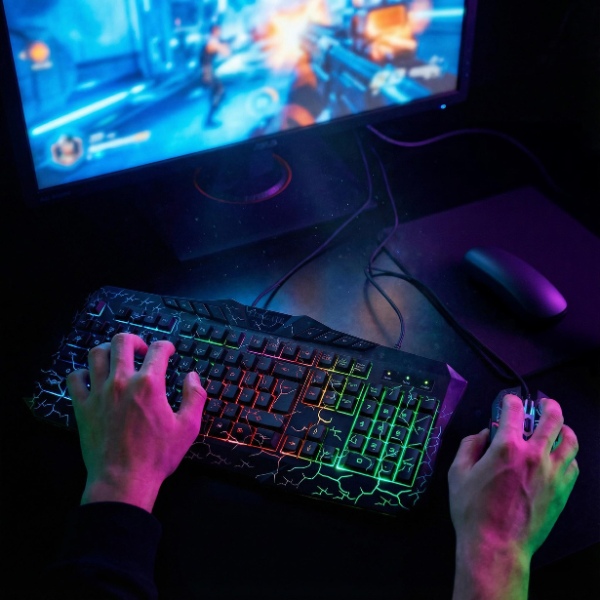 Teclado Gamer RGB en Español de Alta Respuesta - Teclado para Juegos USB Plug & Play con Iluminación LED Dinámica, Calidad Pro 2026 - Conecta Chava Shop