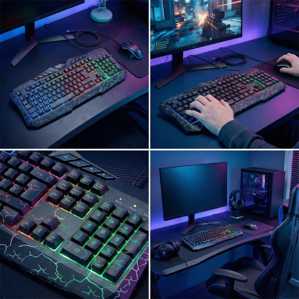 Teclado Gamer RGB en Español de Alta Respuesta - Teclado para Juegos USB Plug & Play con Iluminación LED Dinámica, Calidad Pro 2026 - Conecta Chava Shop