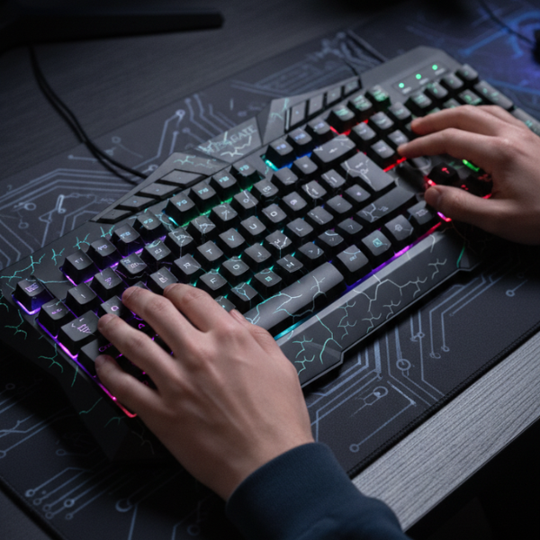 Teclado Gamer RGB en Español de Alta Respuesta - Teclado para Juegos USB Plug & Play con Iluminación LED Dinámica, Calidad Pro 2026 - Conecta Chava Shop