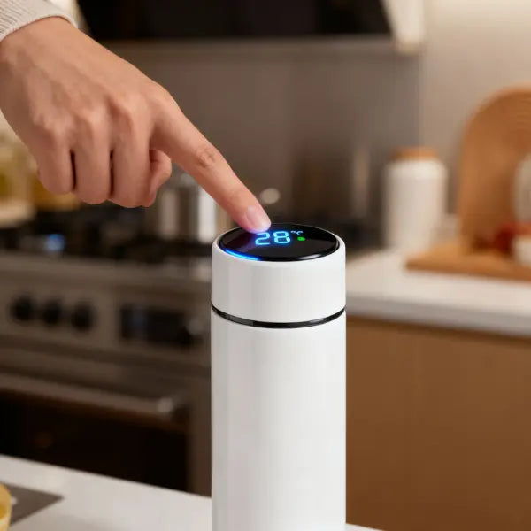 Termo Inteligente de Acero Inoxidable con Pantalla LCD y Sensor de Temperatura en Tiempo Real con Aislamiento al Vacío Pro 2026 - Conecta Chava Shop
