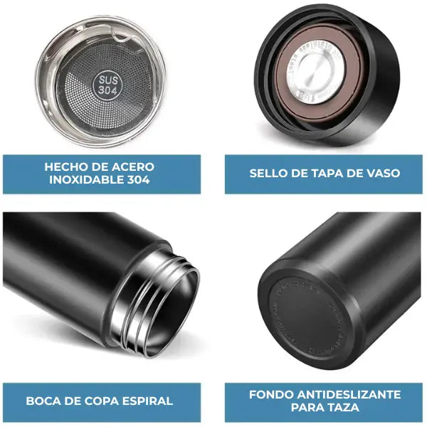 Termo Inteligente de Acero Inoxidable con Pantalla LCD y Sensor de Temperatura en Tiempo Real con Aislamiento al Vacío Pro 2026 - Conecta Chava Shop