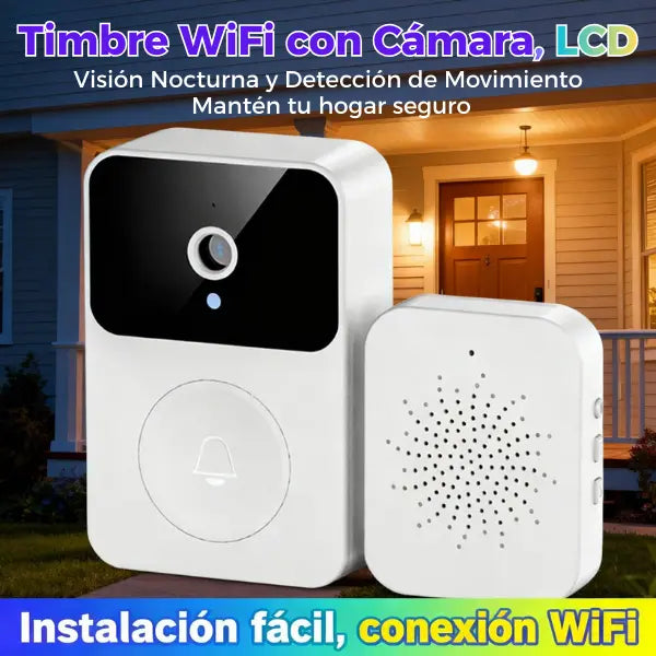 Timbre WiFi con Cámara y Visión Nocturna - Video Portero Inteligente con Detección de Movimiento Pro 2026 - Conecta Chava Shop