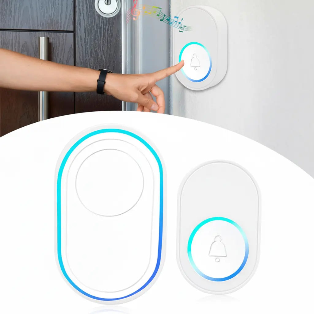 Timbre Inalámbrico con Luces RGB y 39 Melodías - Timbre Digital de Largo Alcance con Botón Resistente al Agua IP44 Pro 2026 - Conecta Chava Shop