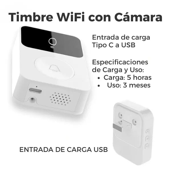 Timbre WiFi con Cámara y Visión Nocturna - Video Portero Inteligente con Detección de Movimiento Pro 2026 - Conecta Chava Shop